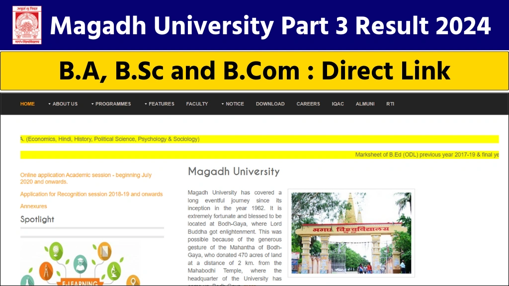 Magadh University Part 3 Result 2024